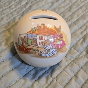 Royal Doulton BUNNYKINS  Ceramic Ball Bunny Piggy Bank